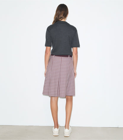Tory Burch Plaid Golf Skirt - Burgundy Plaid