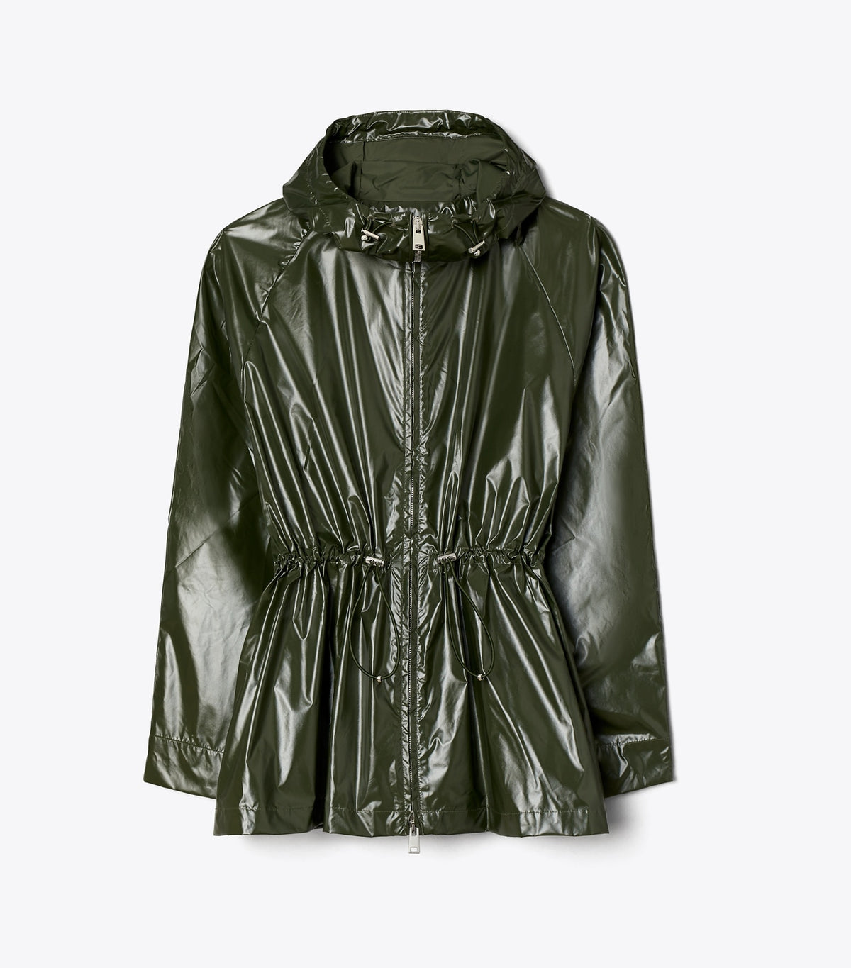 Tory Burch Nylon Cinched Jacket - Olive Green