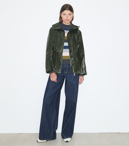 Tory Burch Nylon Cinched Jacket - Olive Green