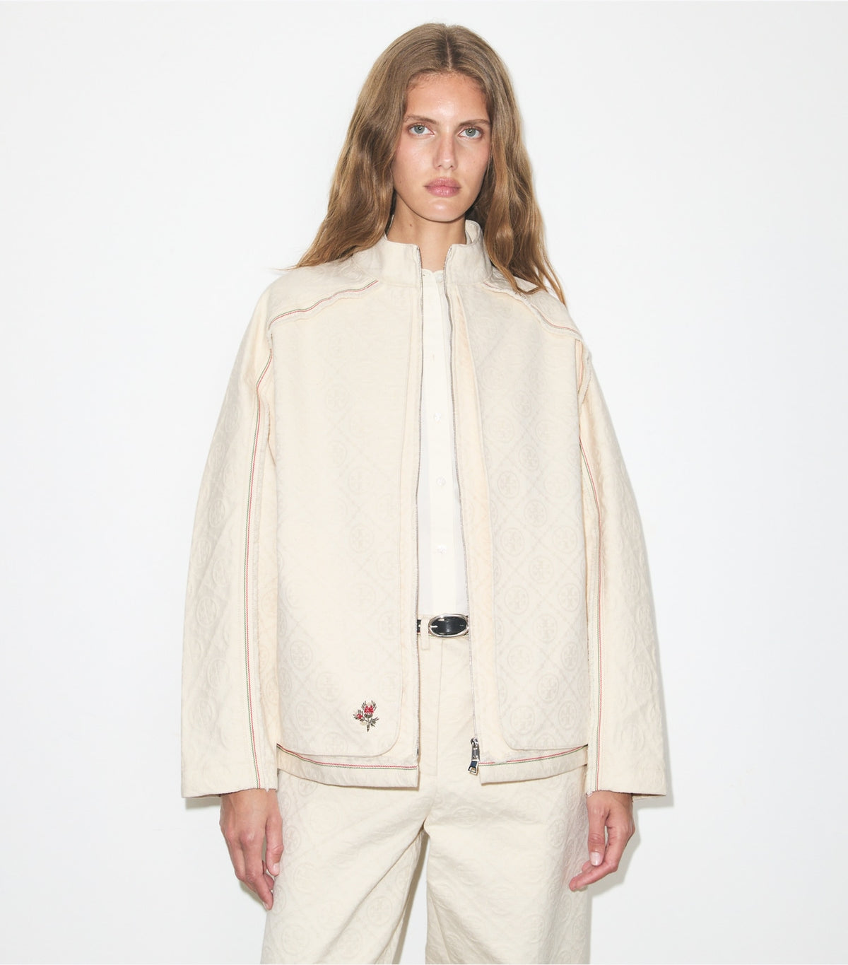 Tory Burch Denim Jacket - White/Ivory T Monogram