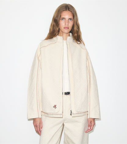 Tory Burch Denim Jacket - White/Ivory T Monogram