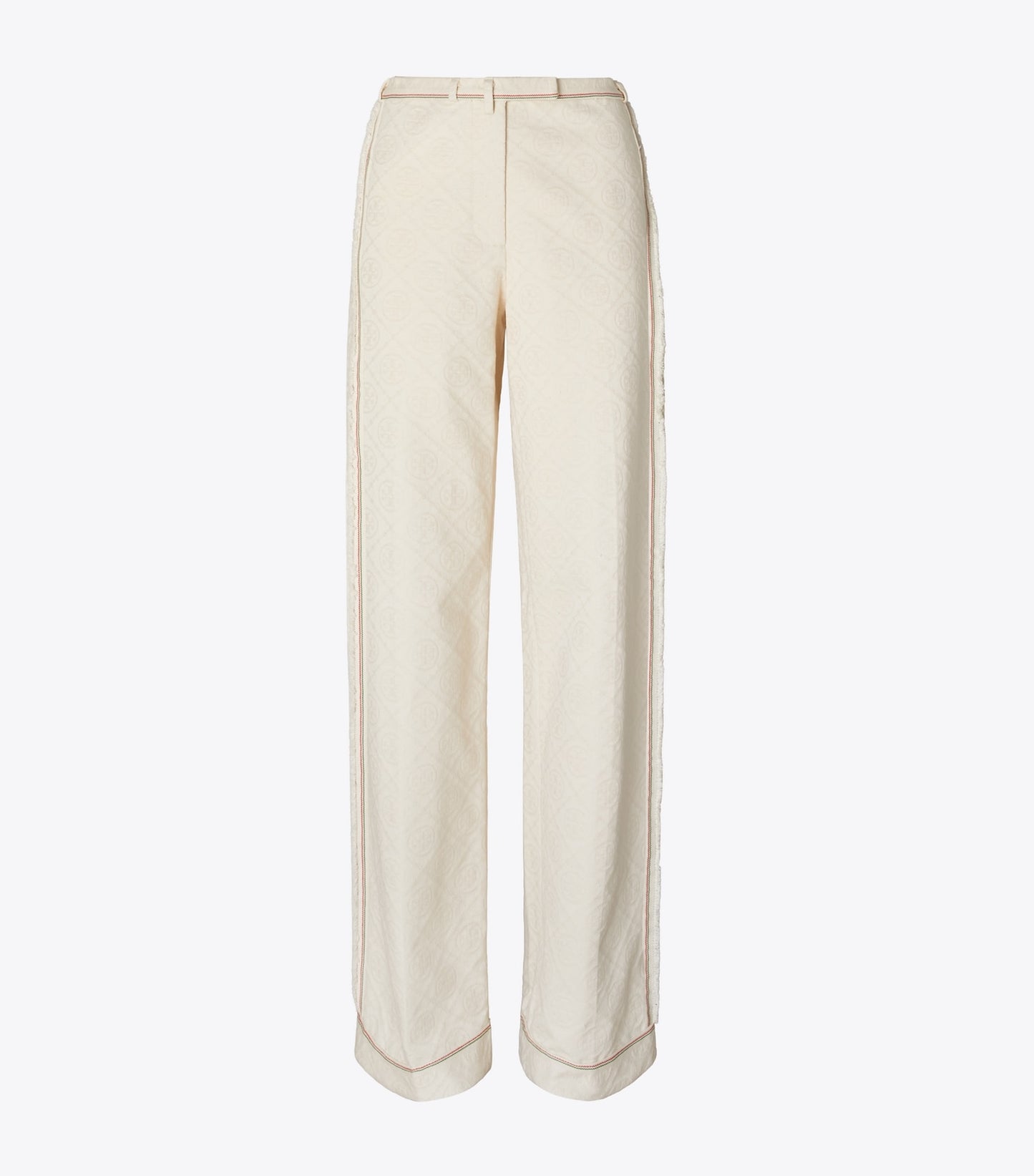 Tory Burch T Monogram Denim Pant - White / Ivory T Monogram