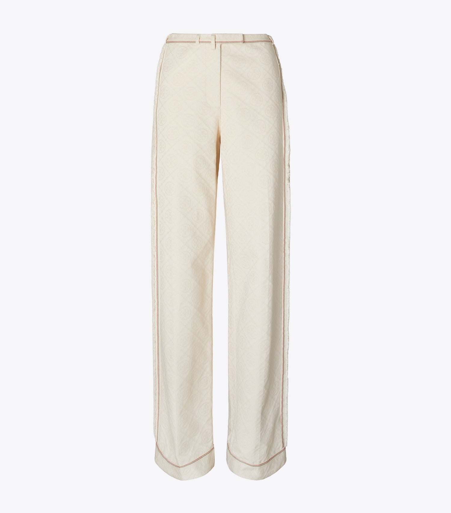 Tory Burch T Monogram Denim Pant - White / Ivory T Monogram