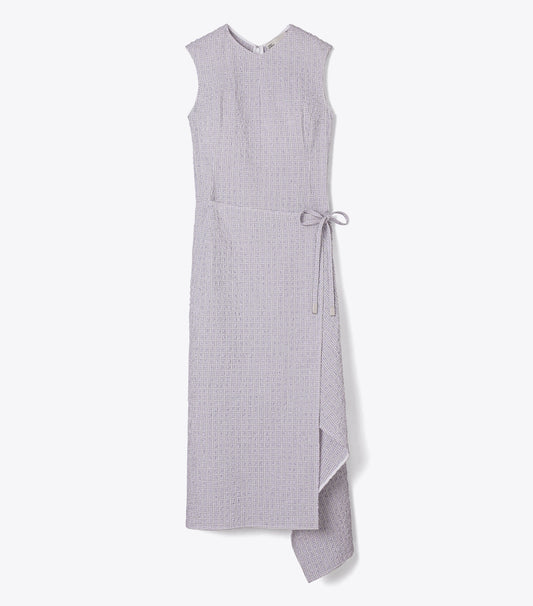 Tory Burch Asymmetric Cotton Wrap Dress - White / Pink