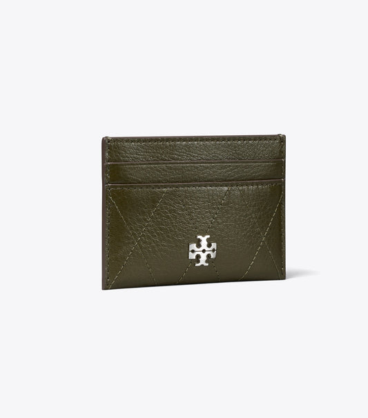 Tory Burch Charlie Quilted Card Case - Dark Olive