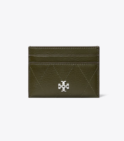 Tory Burch Charlie Quilted Card Case - Dark Olive