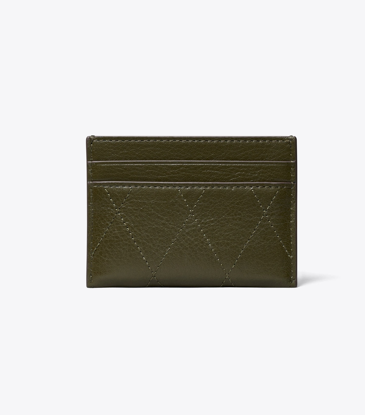 Tory Burch Charlie Quilted Card Case - Dark Olive