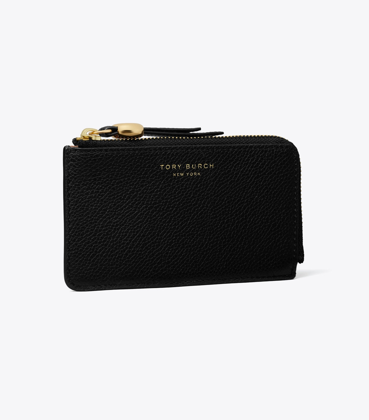 Tory Burch Leather Zip Card Case - Black