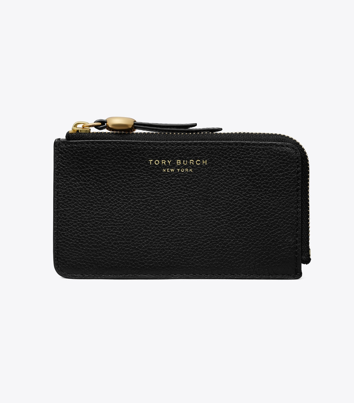Tory Burch Leather Zip Card Case - Black
