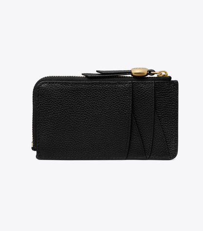 Tory Burch Leather Zip Card Case - Black