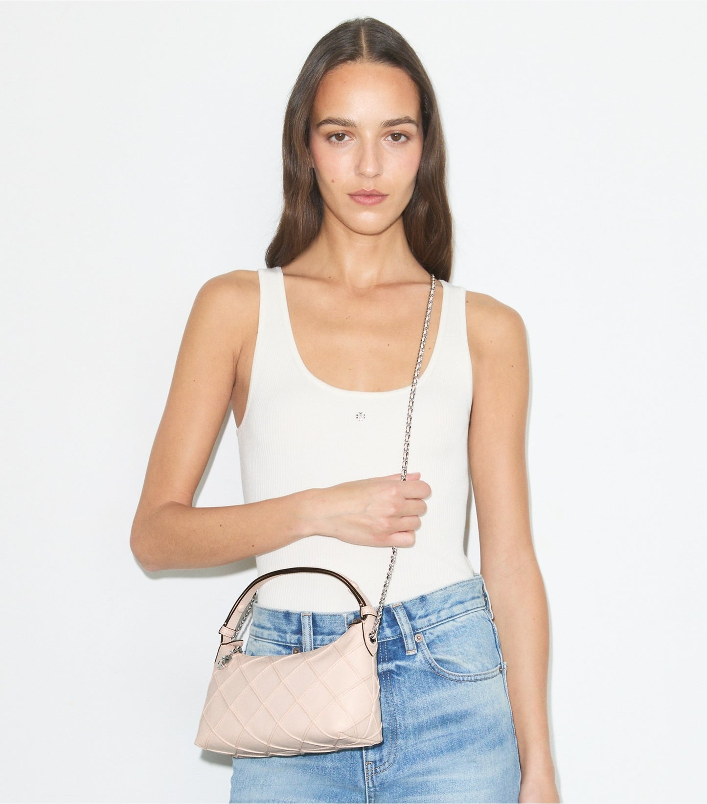 Tory Burch Fleming Distressed Pochette - Soft Pink