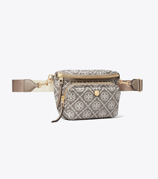 Tory Burch T Monogram Coated Jacquard Mini Belt Bag - Charcoal