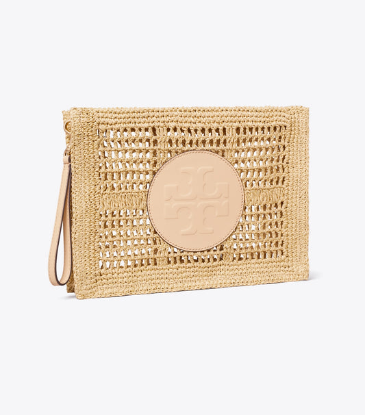 Tory Burch Ella Hand-Crocheted Pouch - Natural