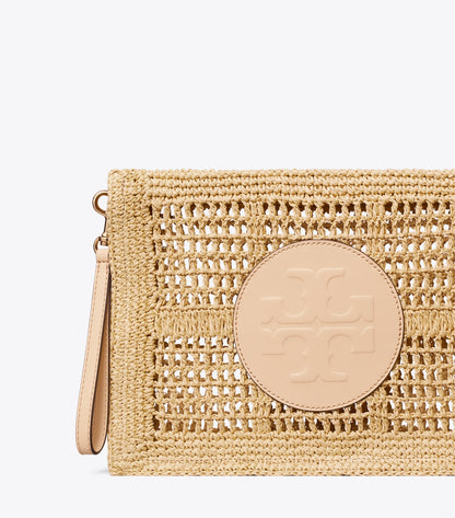 Tory Burch Ella Hand-Crocheted Pouch - Natural