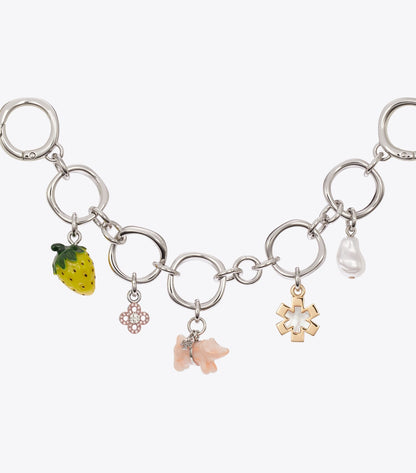 Tory Burch Multi Charm Bag Chain - Tory Silver