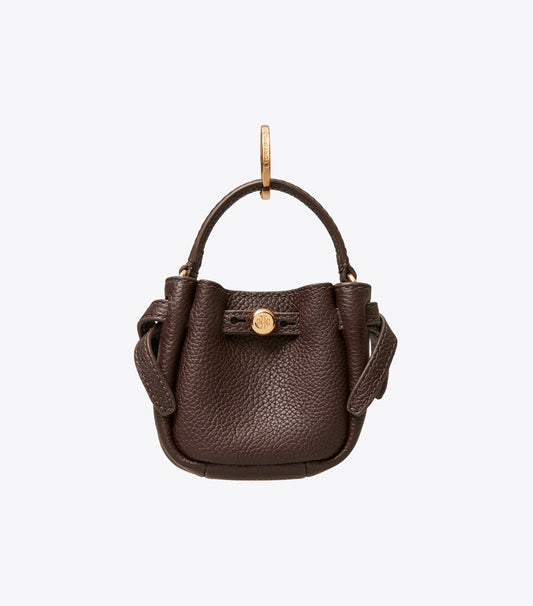 Tory Burch Romy Bucket Bag Charm - Deep Brown