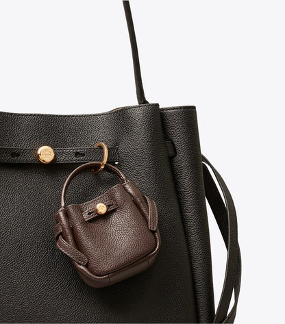 Tory Burch Romy Bucket Bag Charm - Deep Brown