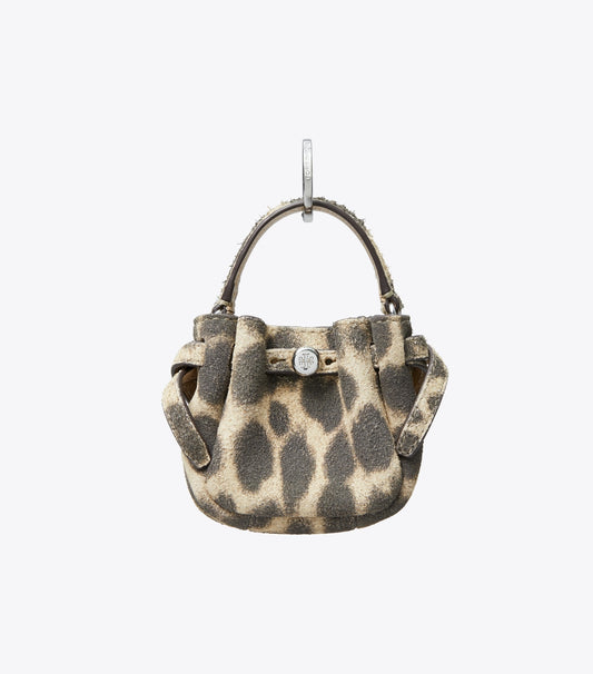Tory Burch Romy Suede Bucket Bag Charm - Cheetah Spots