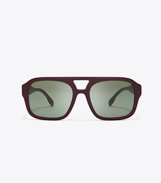 Tory Burch Miller Navigator Sunglasses - Purple/Dark Green