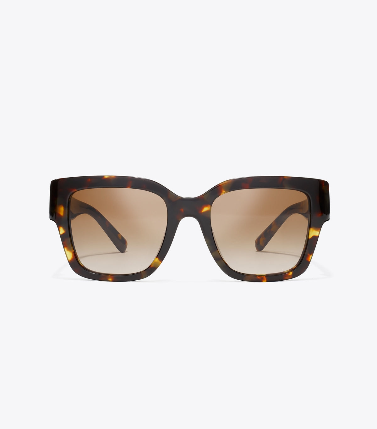 Tory Burch Miller Square Sunglasses - Dark Tortoise/ Solid Brown