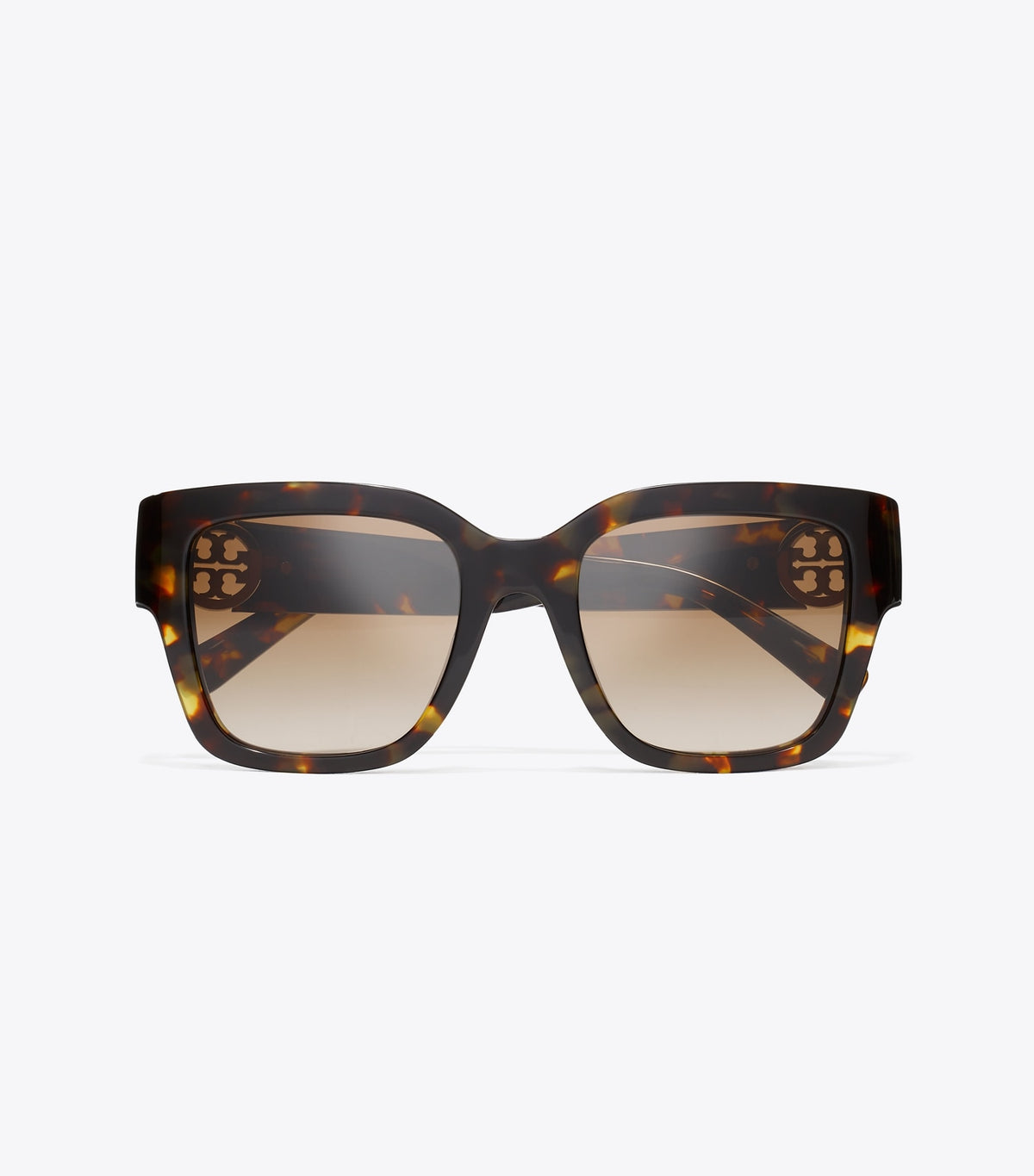 Tory Burch Miller Square Sunglasses - Dark Tortoise/ Solid Brown