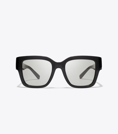 Tory Burch Miller Square Sunglasses - Black/Gray Gradient