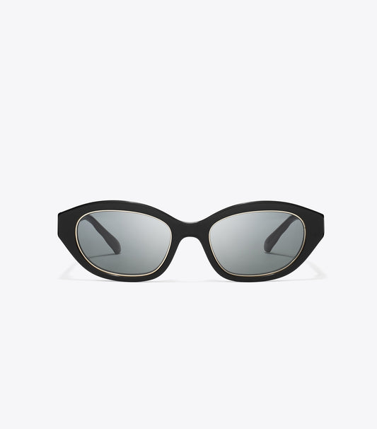 Tory Burch Kira Cat-Eye Sunglasses - Black/Dark Gray