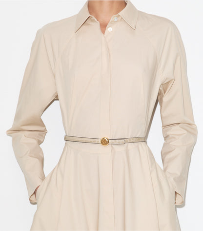Tory Burch Romy Croc-Embossed Reversible Belt - Light Hickory / Sweet Maple