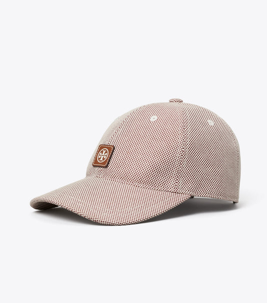Tory Burch Two-Tone Canvas Baseball Cap - Burgundy