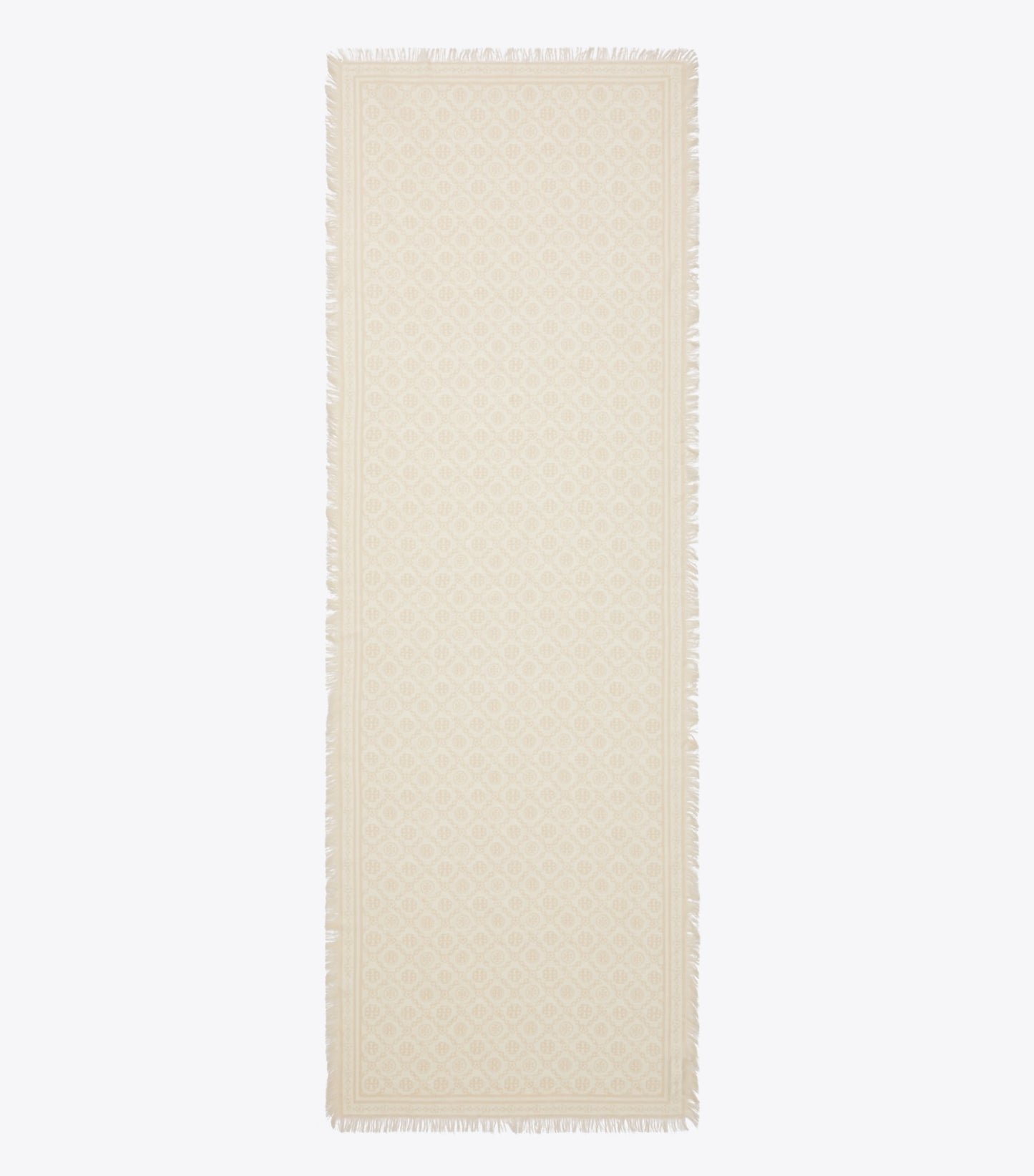 Tory Burch T Monogram Floral Oblong Scarf - Ivory T Monogram