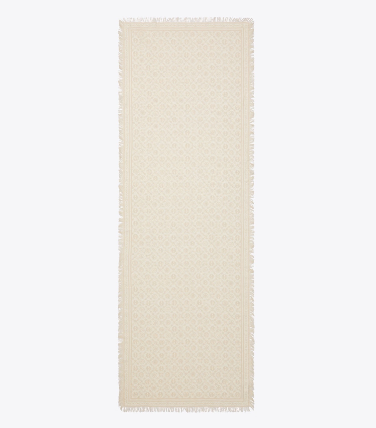 Tory Burch T Monogram Floral Oblong Scarf - Ivory T Monogram