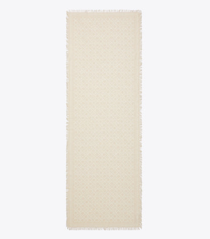 Tory Burch T Monogram Floral Oblong Scarf - Ivory T Monogram