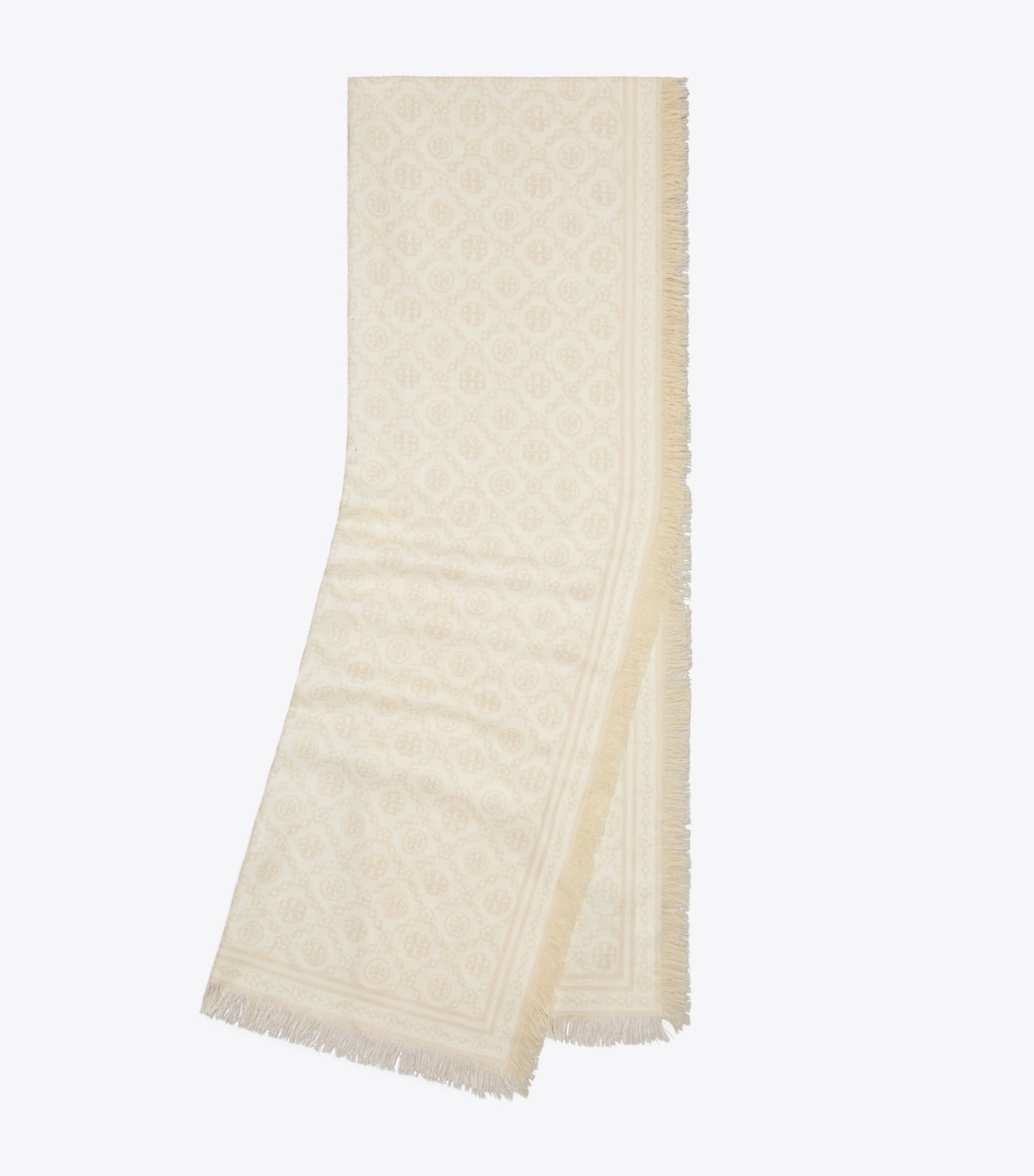 Tory Burch T Monogram Floral Oblong Scarf - Ivory T Monogram