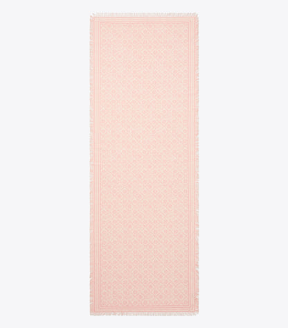 Tory Burch T Monogram Floral Oblong Scarf - Pink T Monogram