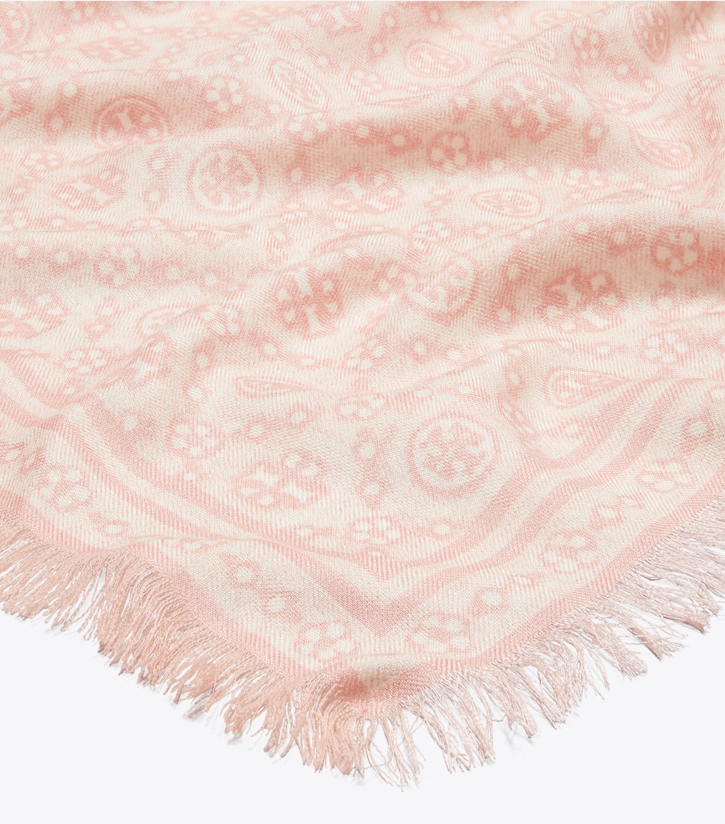 Tory Burch T Monogram Floral Oblong Scarf - Pink T Monogram