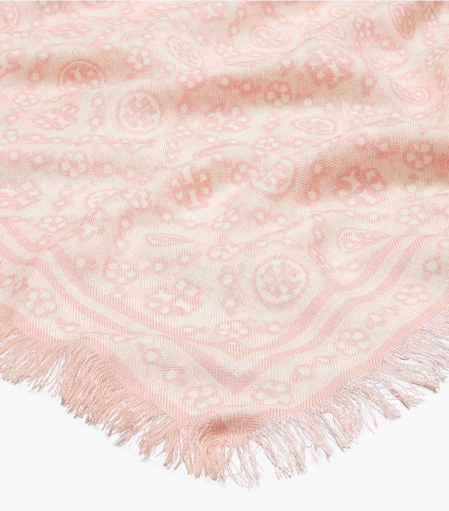 Tory Burch T Monogram Floral Oblong Scarf - Pink T Monogram