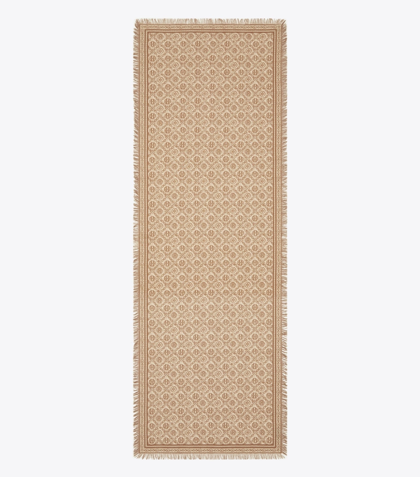 Tory Burch T Monogram Floral Oblong Scarf - Chocolate T Monogram