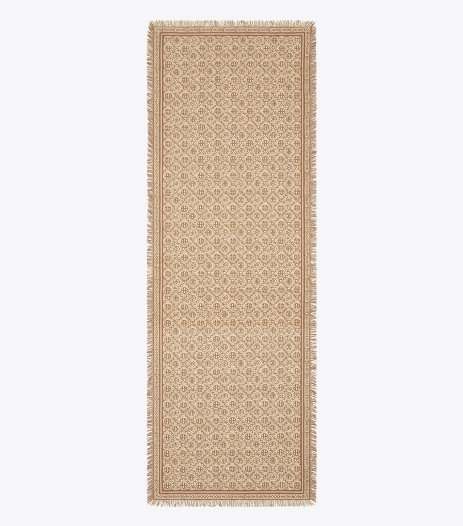 Tory Burch T Monogram Floral Oblong Scarf - Chocolate T Monogram