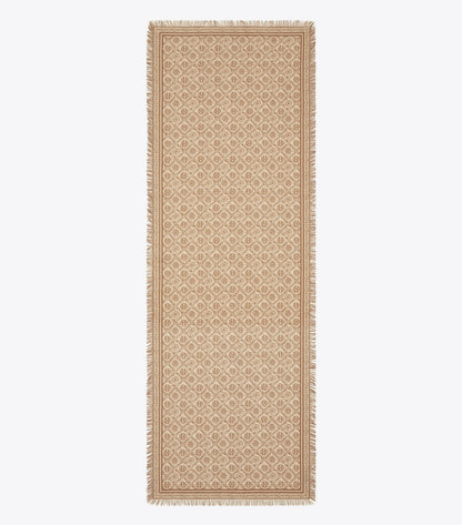 Tory Burch T Monogram Floral Oblong Scarf - Chocolate T Monogram