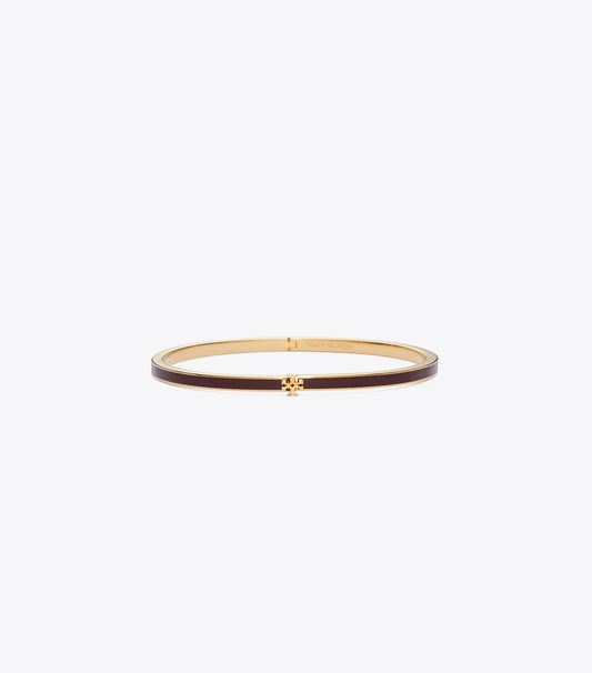 Tory Burch Icon Thin Enamel Bracelet - Tory Gold / Burgundy