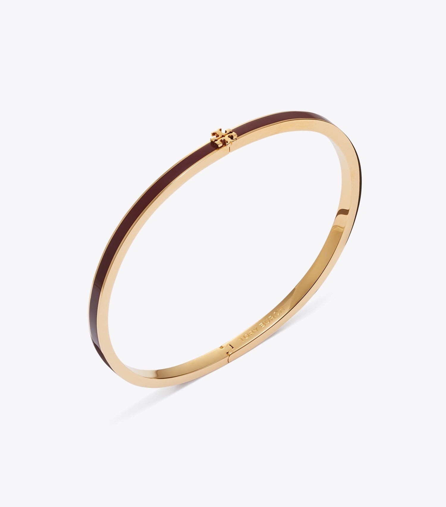 Tory Burch Icon Thin Enamel Bracelet - Tory Gold / Burgundy