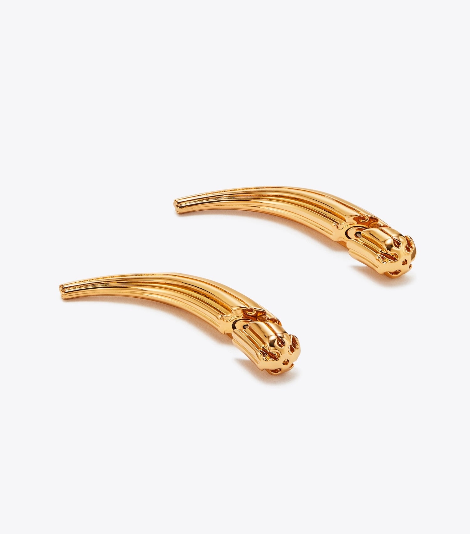 Tory Burch Pierced Front-Back Earrings - Light Brass