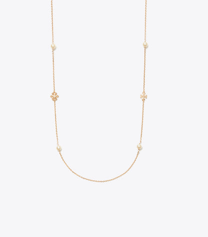Tory Burch Moondance Long Flower Necklace - Tory Gold / Cream