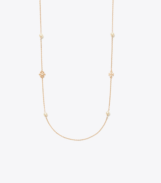 Tory Burch Moondance Long Flower Necklace - Tory Gold / Cream