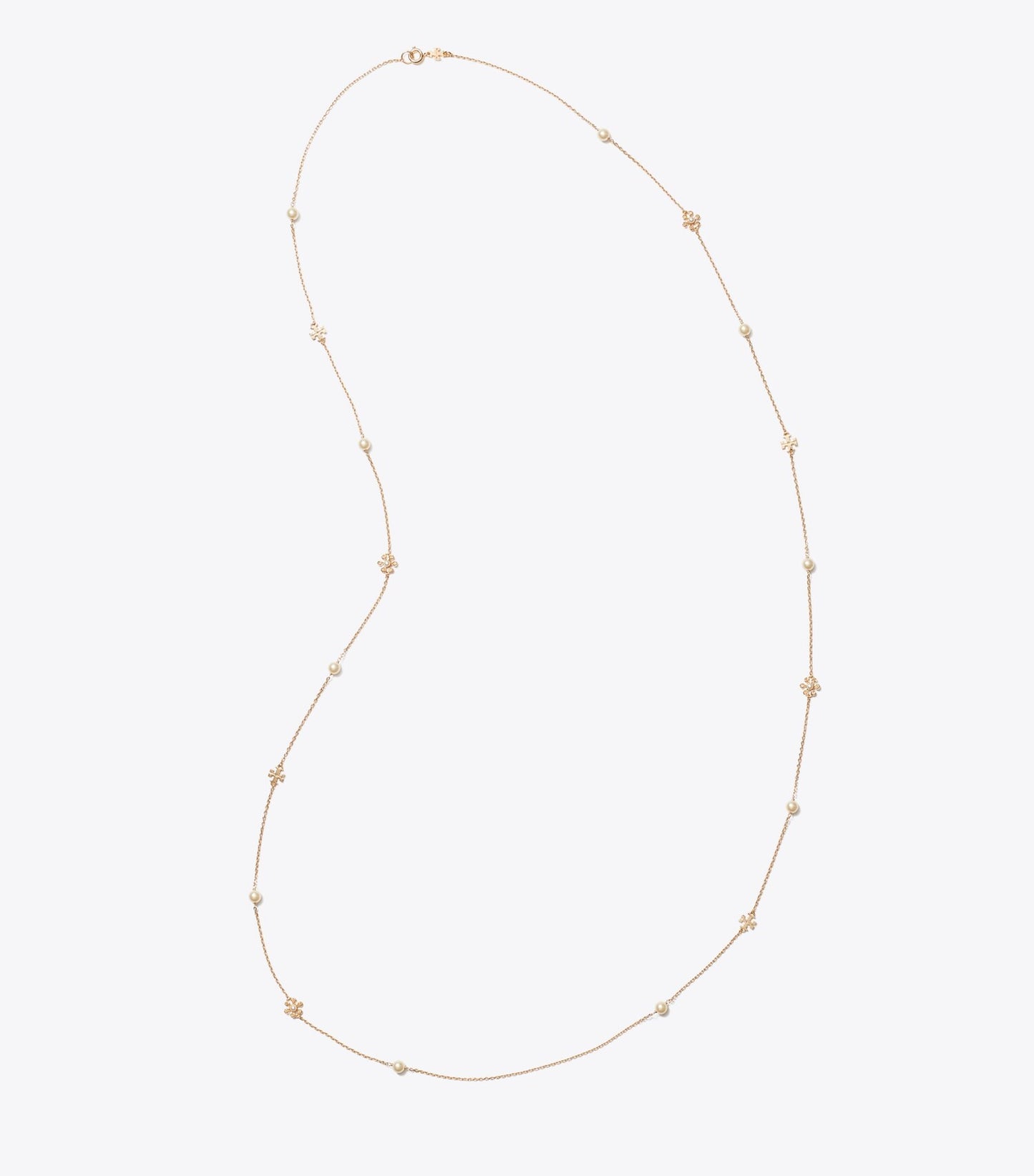 Tory Burch Moondance Long Flower Necklace - Tory Gold / Cream