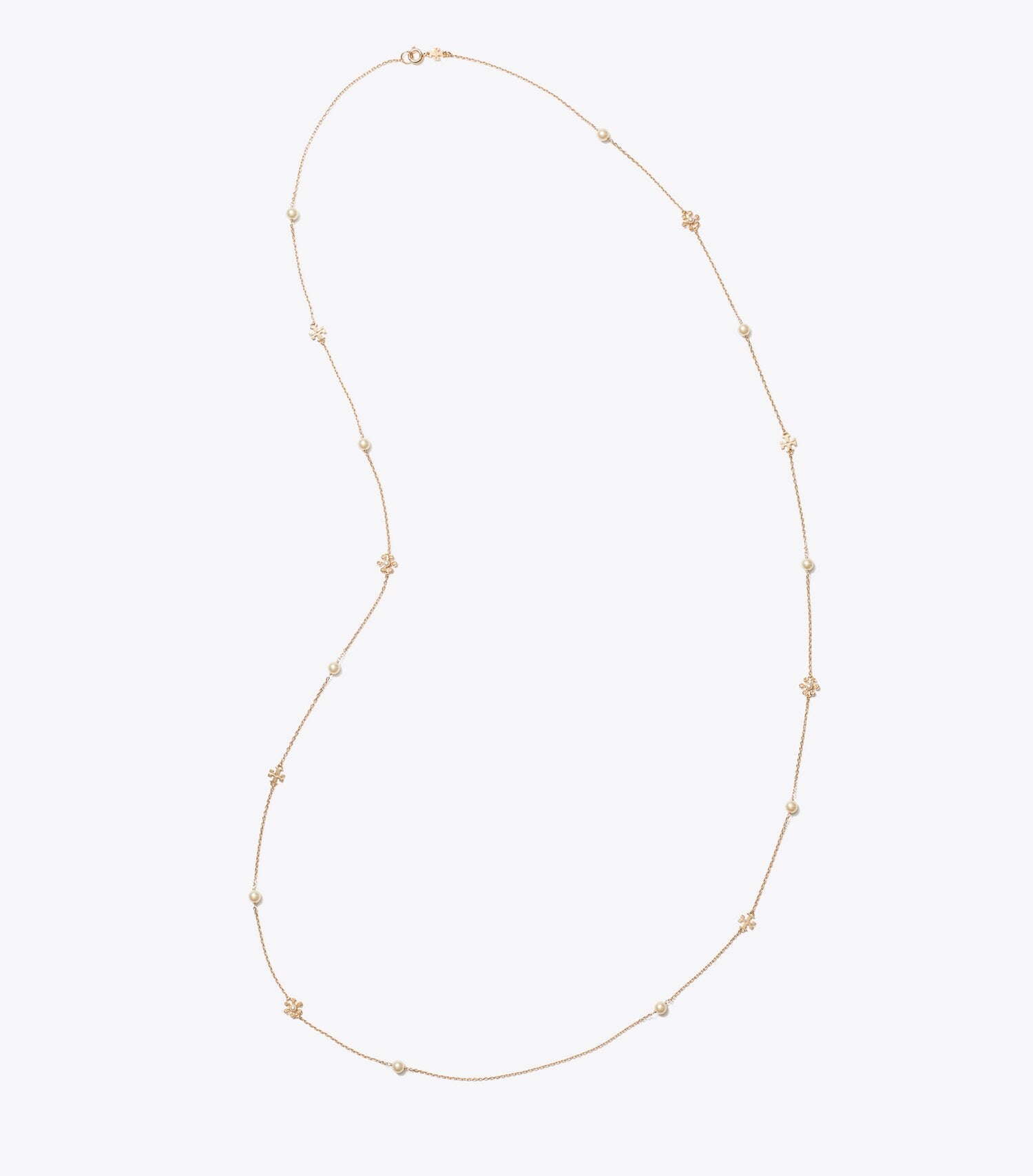 Tory Burch Moondance Long Flower Necklace - Tory Gold / Cream