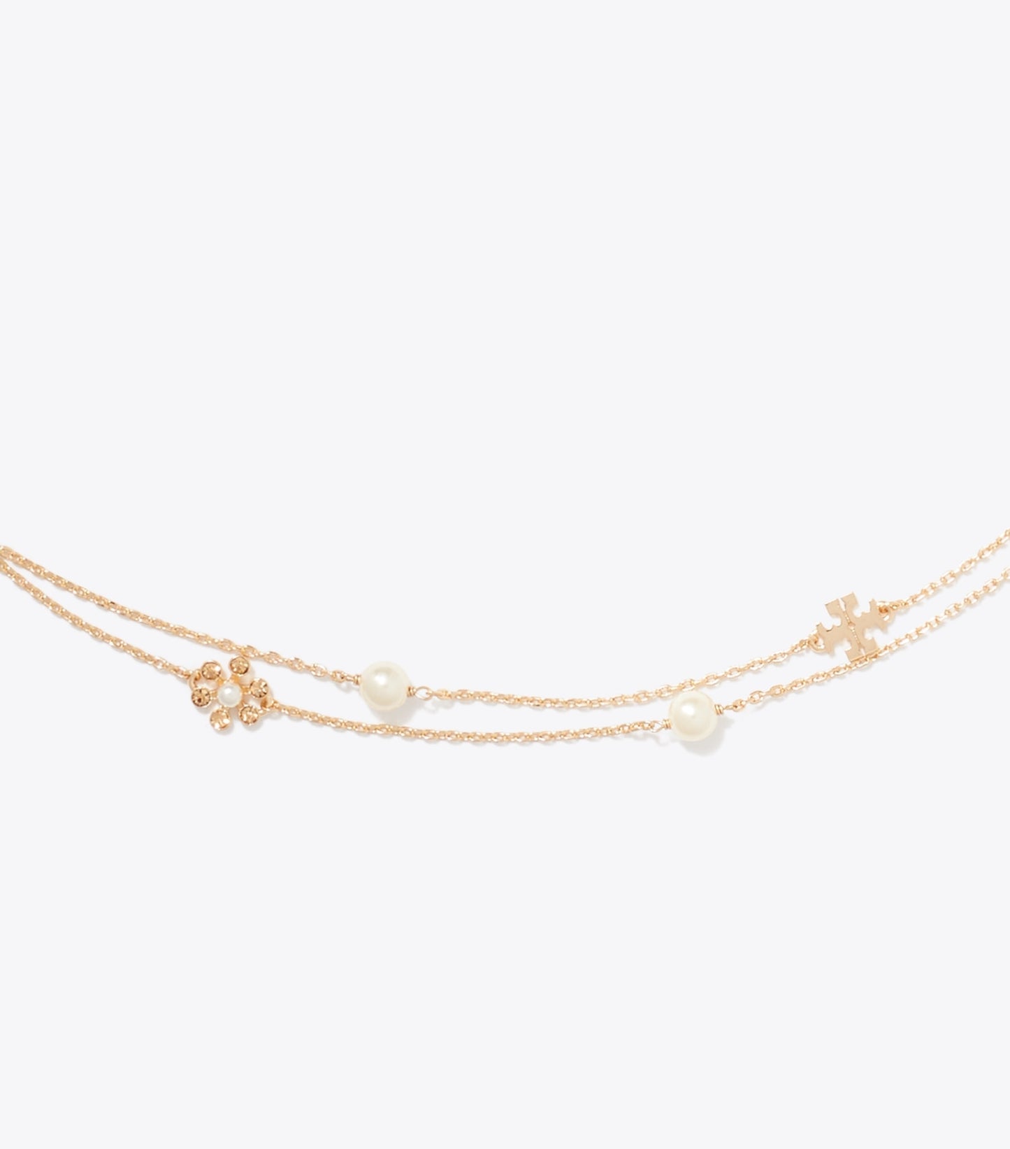 Tory Burch Moondance Long Flower Necklace - Tory Gold / Cream