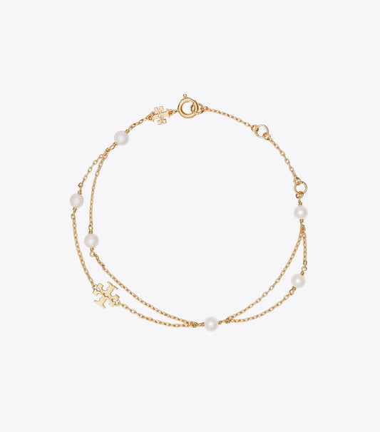 Tory Burch Moondance Layered Pearl Bracelet - Tory Gold / Cream
