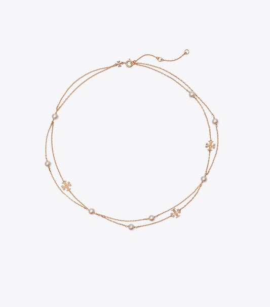 Tory Burch Moondance Layered Pearl Necklace - Tory Gold / Cream