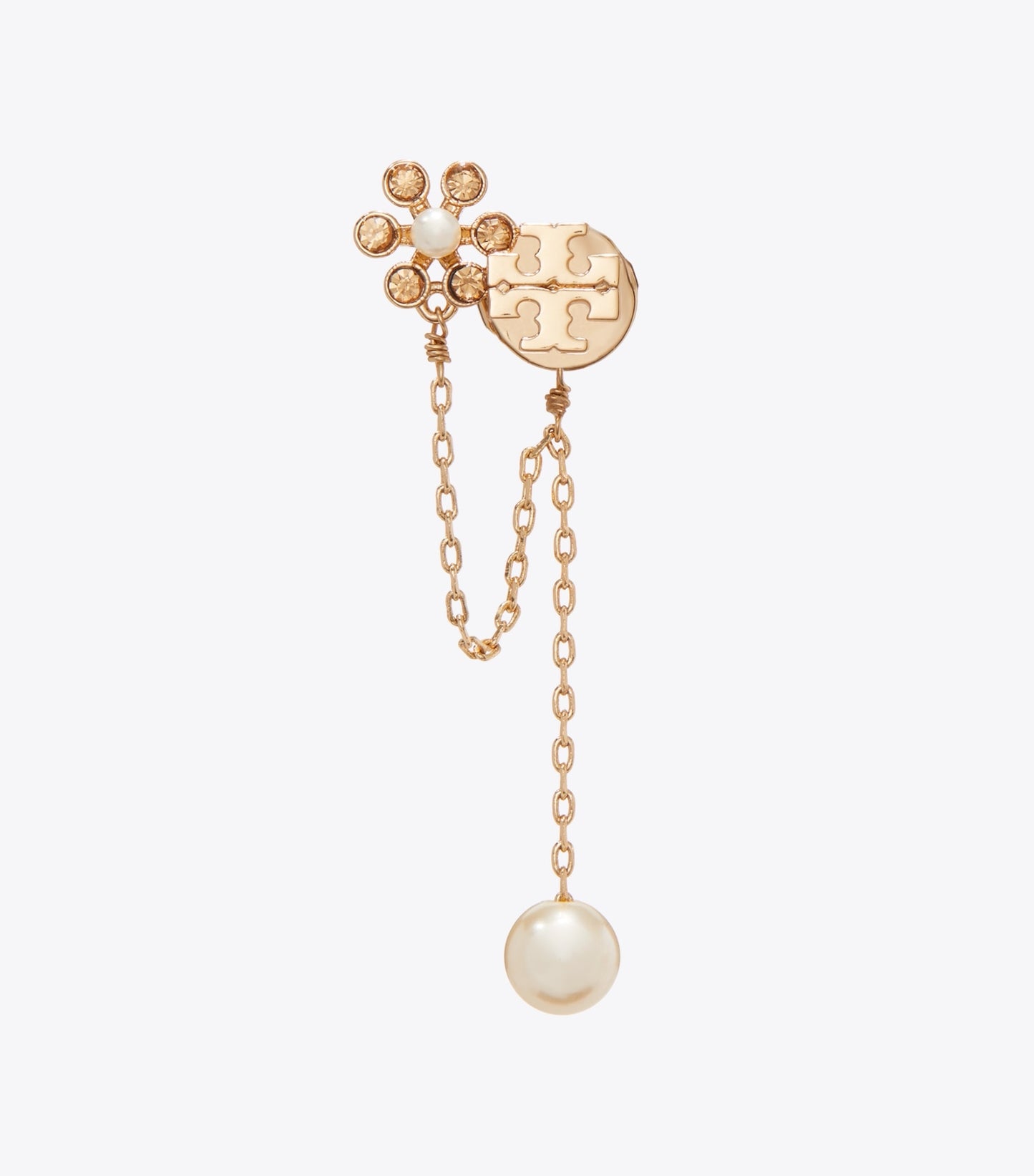 Tory Burch Moondance Pearl Chain Earrings - Tory Gold / Cream